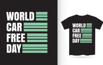 دانلود طرح حروف روز جهانی بدون خودرو برای تی شرت