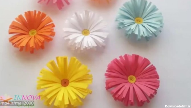آموزش ساخت گل های کاغذی رنگی