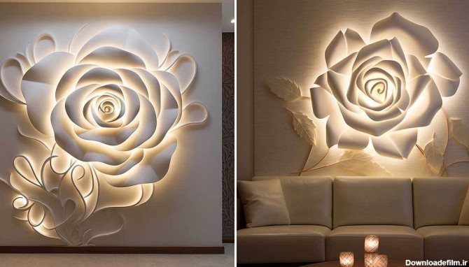 طرح های سه بعدی جذاب و درخشان گل رز برای نورپردازی فضای خانه (عکس)