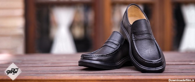 کفش تمام چرم مردانه سانترال بدون بند فرزین