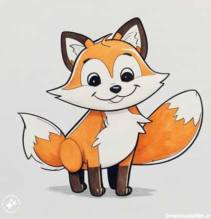 نقاشی روباه کودکانه - دفتر انشا