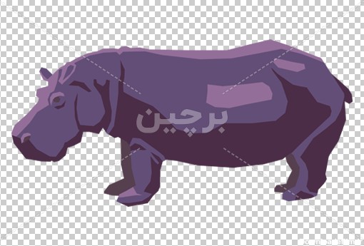 Borchin-ir-hippo cartoon transparent animal large photo_png دانلود وکتور اسب آبی بنفش رنگ۲