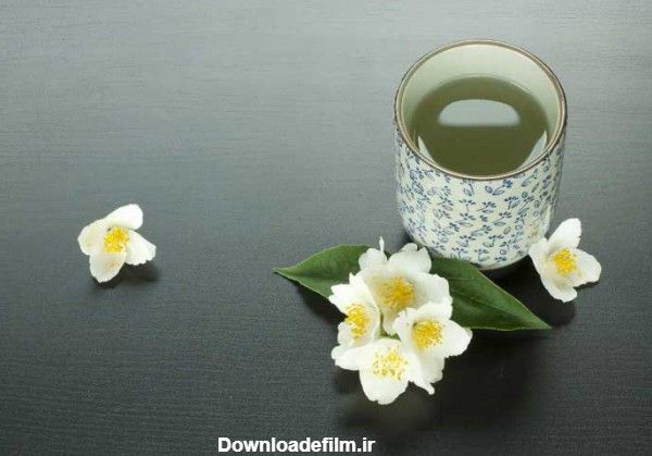 دانلود تصویر زیبای از فنجان چای با گل