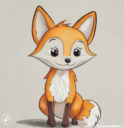 نقاشی روباه کودکانه - دفتر انشا