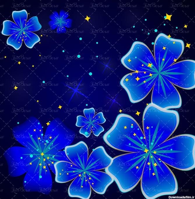 وکتور بک گراند رنگی گل وکتور پس زمینه گل آبی