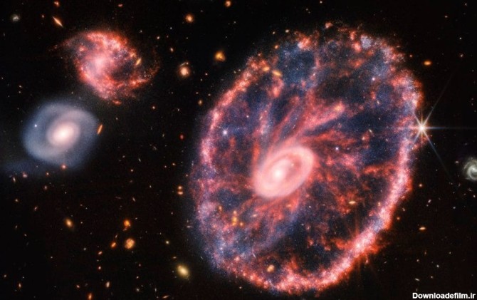 تصویر جدید تلسکوپ "جیمز وب" از کهکشان "چرخ گاری"! - تسنیم