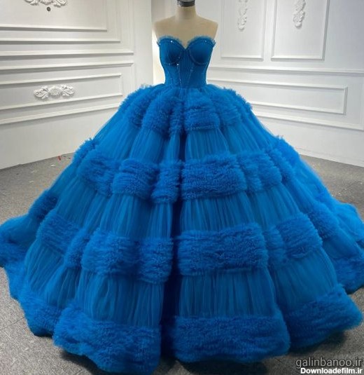مدل لباس عروس پف دار رنگی 2023