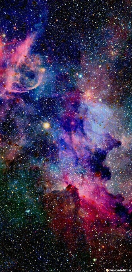 دانلود تصویر کهکشان آبی و صورتی و بنفش با کیفیت HD