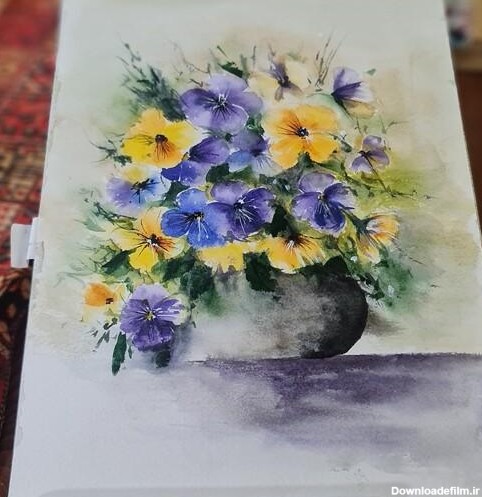 نقاشی گل بنفشه