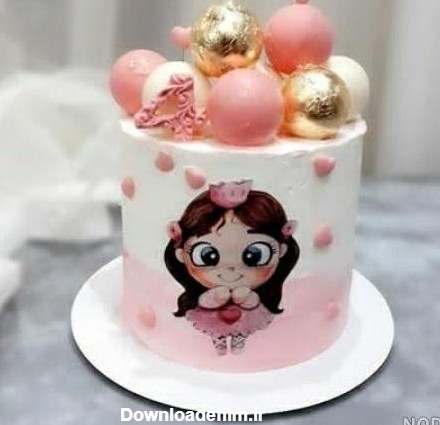 عکس دختر کارتونی روی کیک
