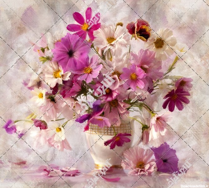 عکس دسته گل زیبا در گلدان