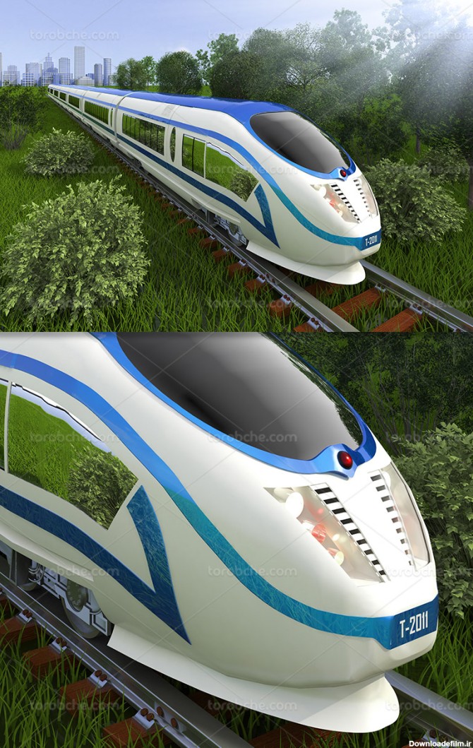 عکس قطار مسافربری سریع السیر - گرافیک با طعم تربچه - طرح لایه باز