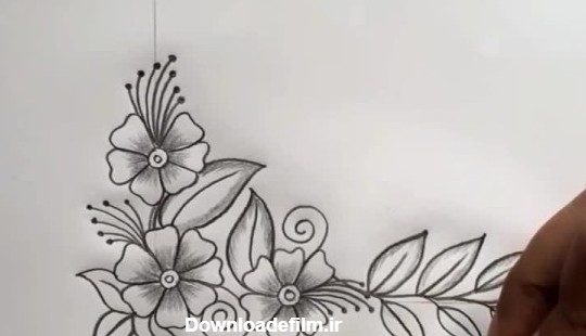 طراحی گل زیبا نقاشی گل زیبا روی کاغذ flower