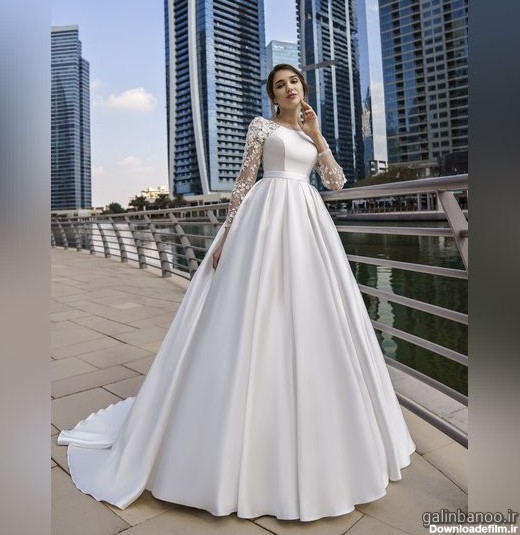 مدل لباس عروس آستین دار جدید 2023 - 1402
