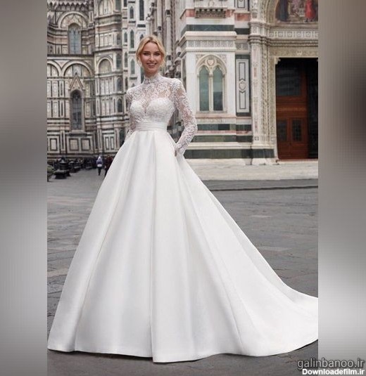 مدل لباس عروس آستین دار جدید 2023 - 1402