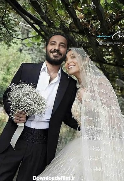 لباس عروس باحجاب فرشته حسینی در عکس عاشقانه با نوید محمدزاده