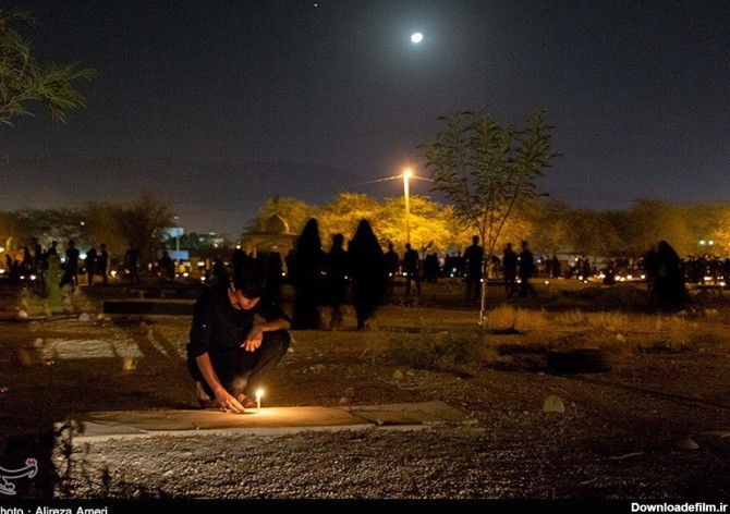 زیارت اهل قبور در شب عاشورا- لامرد- عکس استانها تسنیم | Tasnim