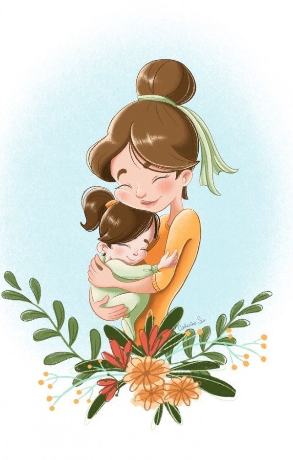 عکس کارتونی مادر و نوزاد