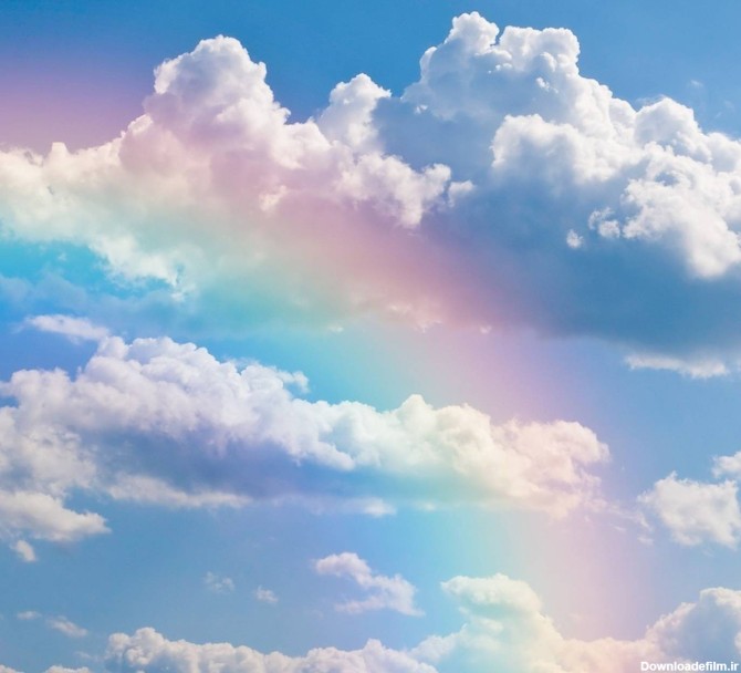 عکس زمینه ابرها و رنگین کمان پس زمینه | والپیپر گرام