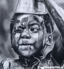 خرید و قیمت نقاشی سیاه قلم چهره خیس از غرفه گالری هنری مژده | باسلام