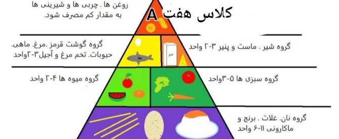 مواد غذایی و سهم هر یک را یک به طور متوسط در یک روز مصرف میکنید ...