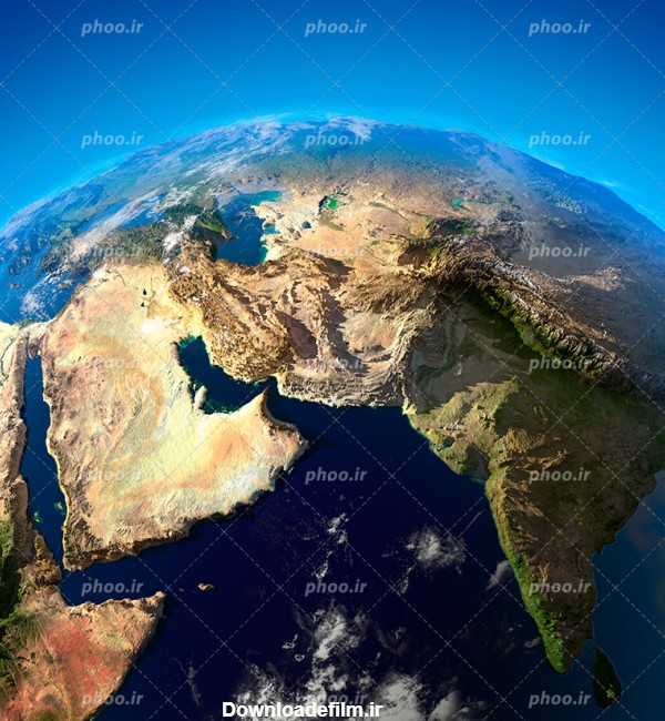 عکس با کیفیت کره زمین و در حال نشان دادن خاورمیانه – عکس با کیفیت ...
