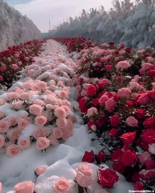 آخرین خبر | عجایب طبیعت. گل رز در برف.