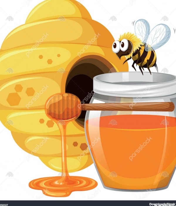 زنبور عسل و عسل در شیشه 1250327