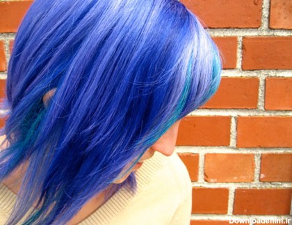 رنگ مو فانتزی با تم سبز آبی ویژه دختران