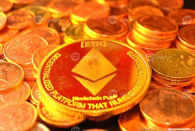 دانلود عکس سکه های رمزنگاری روی میز و مفهوم پول ارز دیجیتال بازار ...