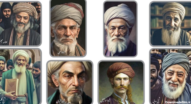 بازسازی چهره مشاهیر ایرانی توسط هوش مصنوعی + عکس - ایمنا