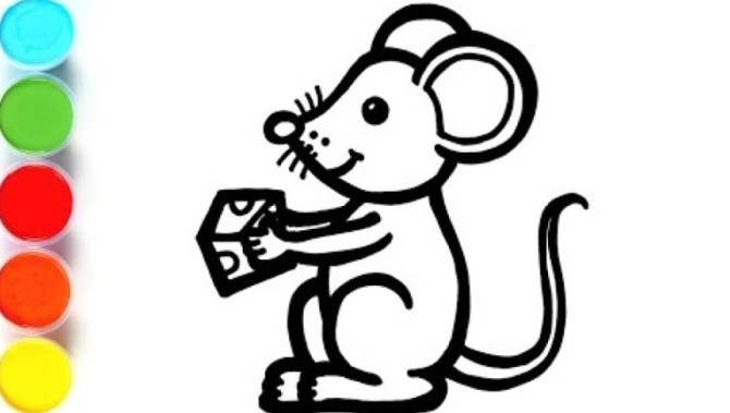 آموزش نقاشی به کودکان - نقاشی موش و پنیر