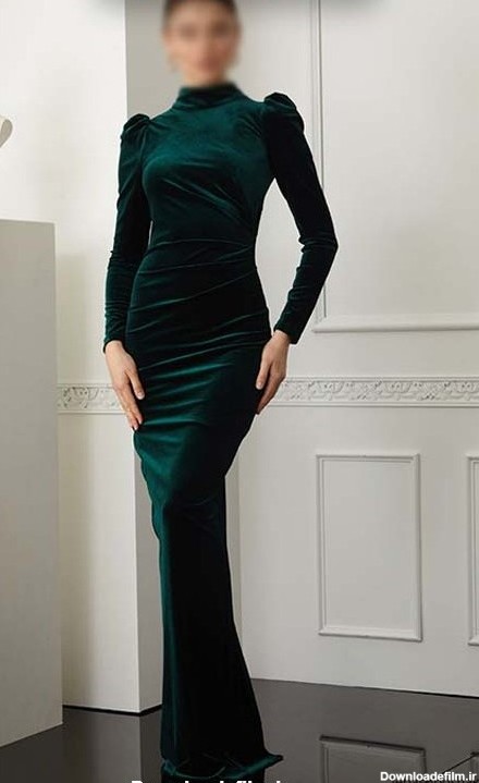 مدل لباس بلند با پارچه مخمل
