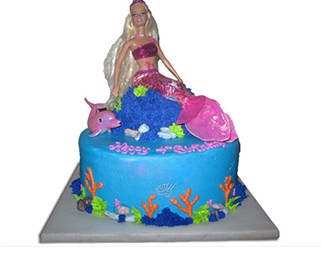 کیک تولد دخترانه - کیک باربی و دلفین | کیک آف