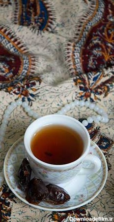 عکس فنجان چای و خرما- ماه رمضان - پیکتور مرجع فروش آثار گرافیکی