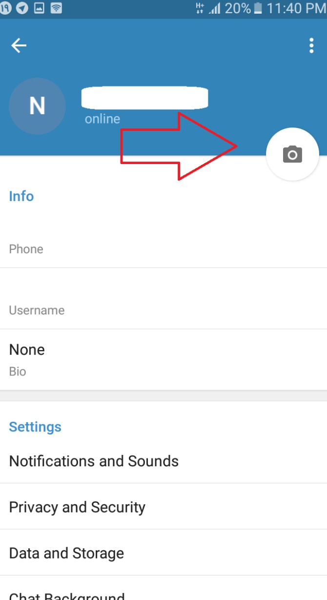 نحوه حذف عکس پروفایل تلگرام