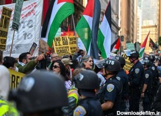 تظاهرات‌آمریکایی ها در حمایت از فلسطین و درخواست برای پایان جنگ