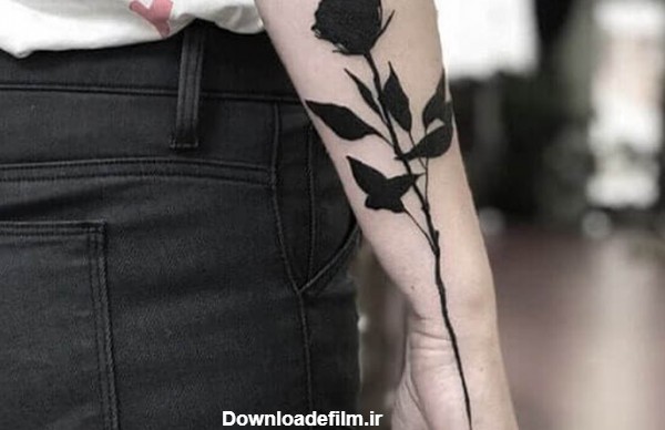 تاتو گل رز سیاه
