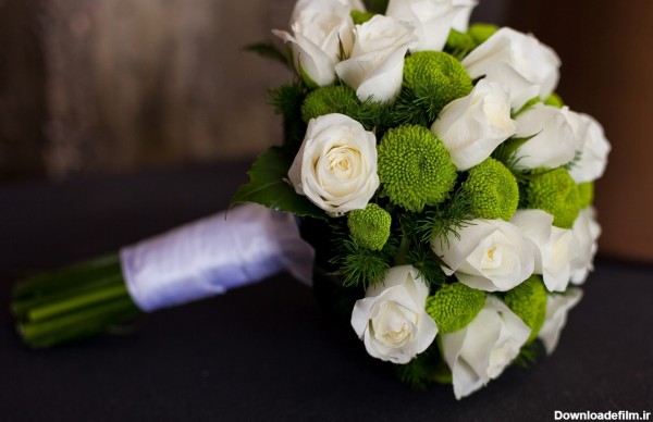 دسته گل رز سفید عروسی rose flowers bouquets