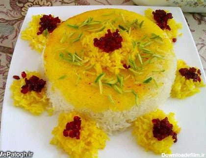 روش تزیین برنج و پلو مجلسی با زرشک ، زعفران و رنگ غذا - پاتوق سرا