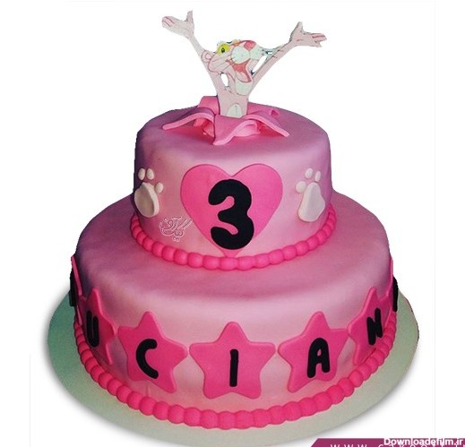 کیک تولد بچه گانه پلنگ صورتی ۱ | کیک آف