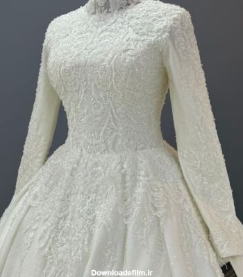 لباس عروس پوشیده گلدوزی شده جدید - مزون گالانت