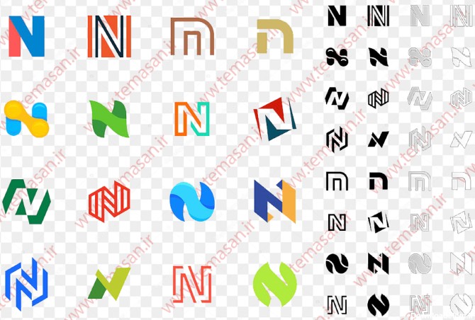 مجموعه لوگو حرف N | لوگو N | طراحی لوگو - تم آسان