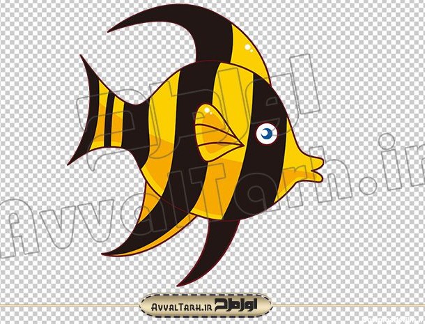 دانلود vector تصویر کارتونی ماهی آنجل زرد و مشکی :: اول طرح