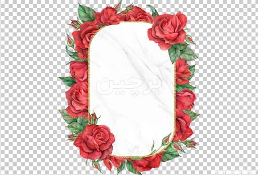 Borchin-ir-a Wreath designed by red Rose flowers دانلود قاب زیبا تزیین شده با گل های رز قرمز۲