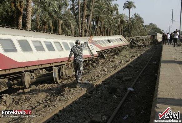 عکس/ خروج یک قطار مسافربری از ریل در مصر | سایت انتخاب