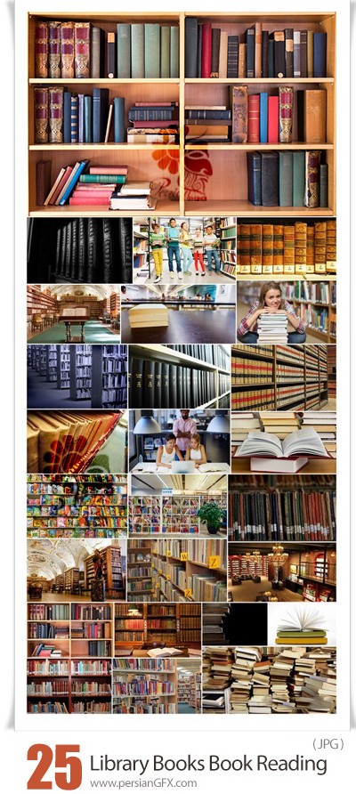 دانلود 25 عکس با کیفیت کتابخانه، کتاب و کتابخوانی - Library Books Book