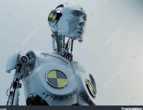 مرد ربات دانلود با علامت زرد ، سیاه و سفید 1023490