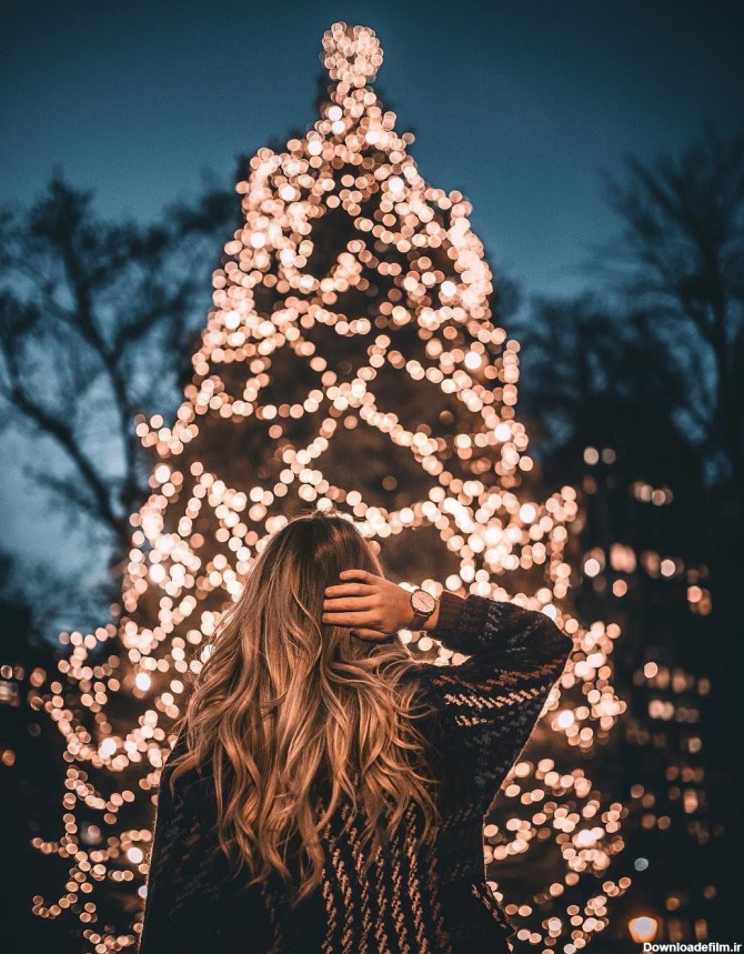 عکس زمینه درخت کریسمس روشن دخترانه پس زمینه | والپیپر گرام
