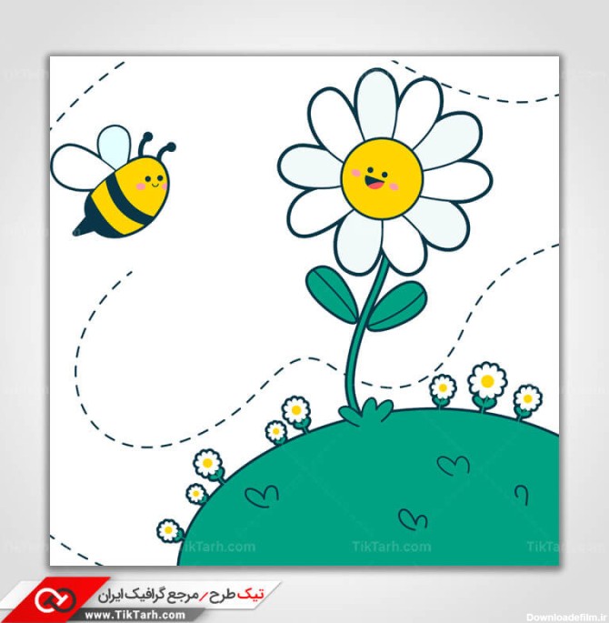 پس زمینه طراحی گل و زنبور